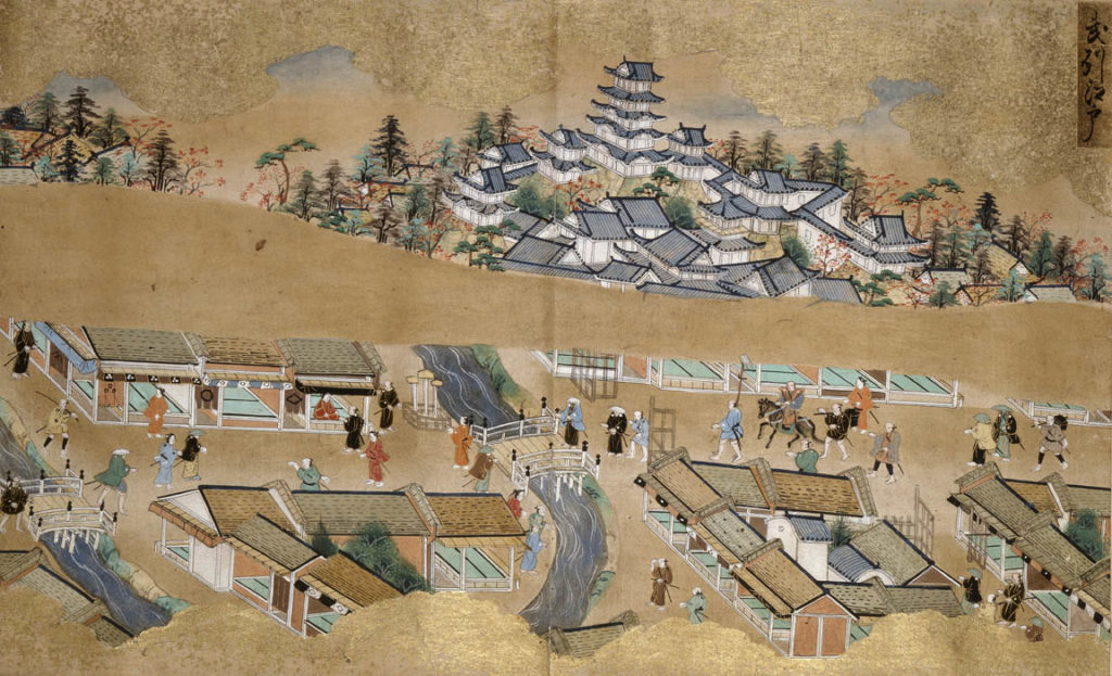 A depiction of Edo in the late 17-th century. Part of the Tokyo: Art & Photography exhibition